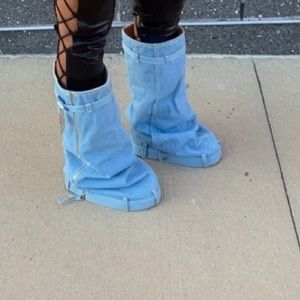 Denim Shark Boots